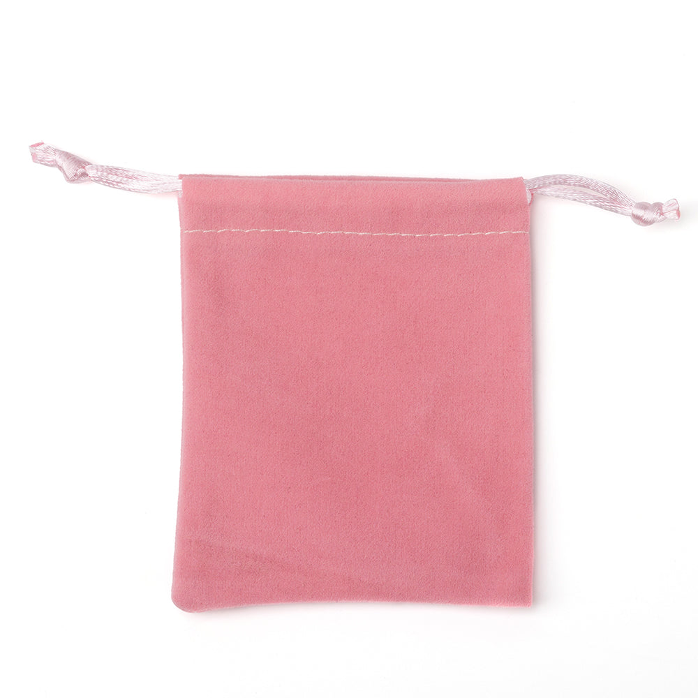 jewelry pouch - 50 Blue Brown Velvet Pouches Bags Pouch JP016-V-R S detail view