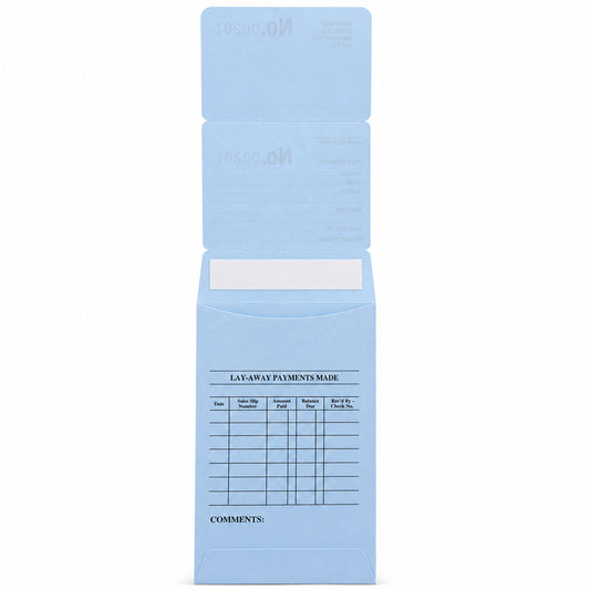 jewelry repair envelope - Blue Repair & Layaway Envelopes 1,000 Pack EN10B(0001-1000) open view