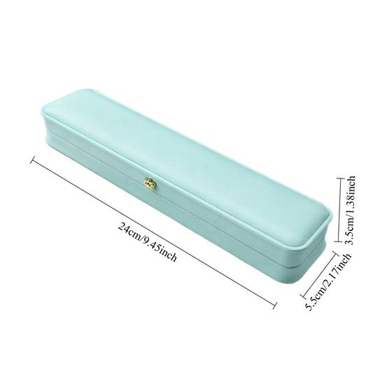 Jeweller Buy set of 12 Tiffany Blue bracelet display cases with curved corners and hinged lids.