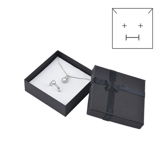 necklace box - 12pcs Black Necklace Boxes B10-44-BK front view