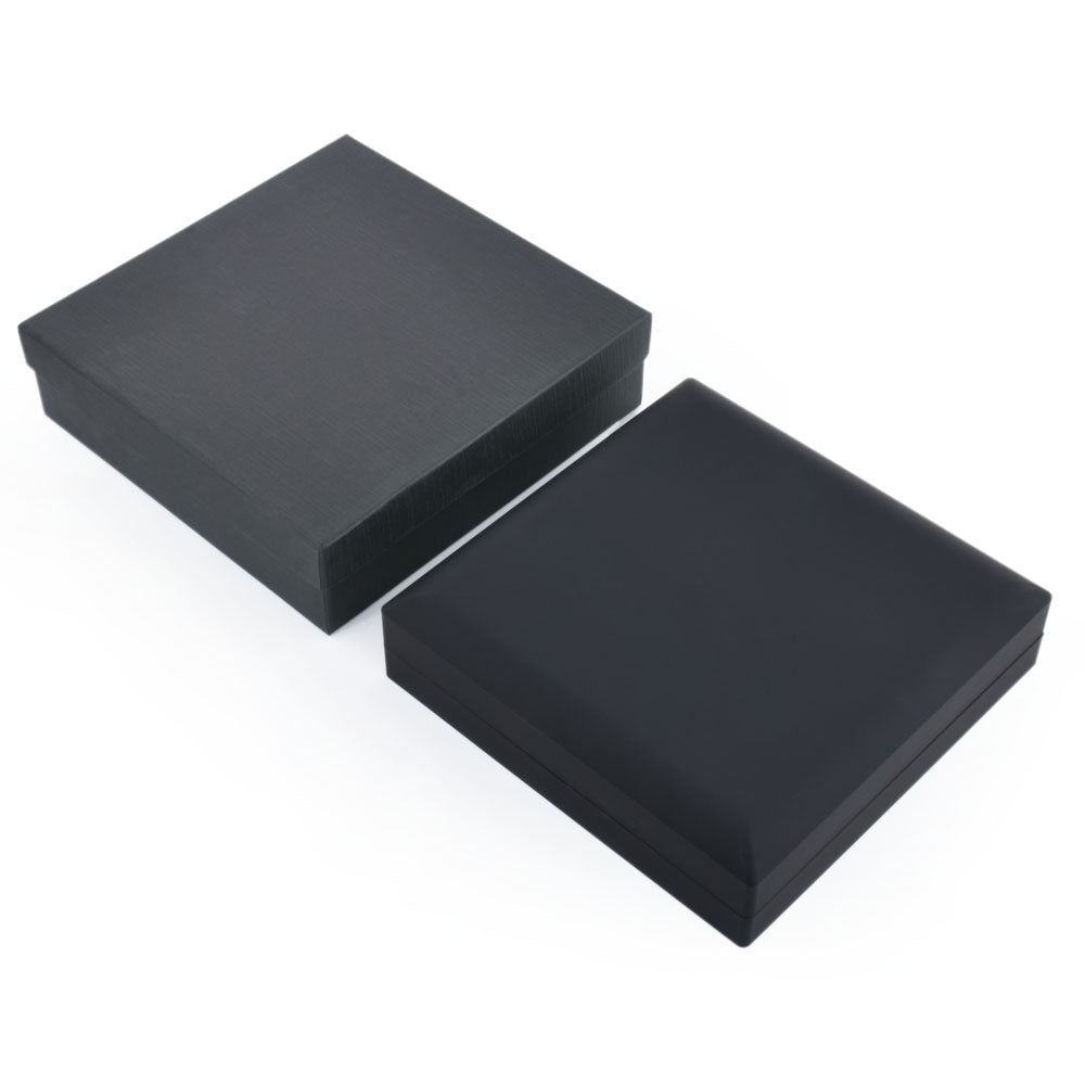necklace box - 12PCS Black Large LED Light Necklace Boxes LB30N2-BK side view