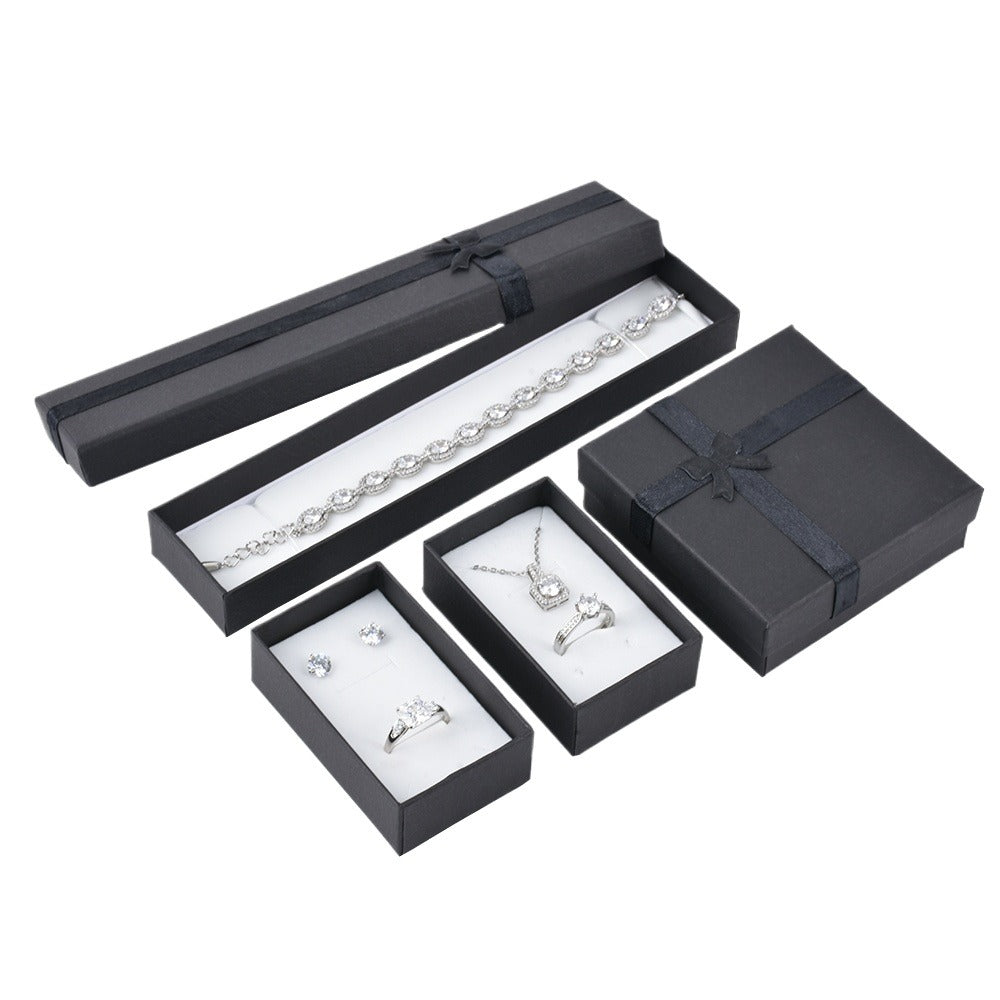necklace box and earring box - 12pcs Black Necklace Boxes B10-44-BK detail view