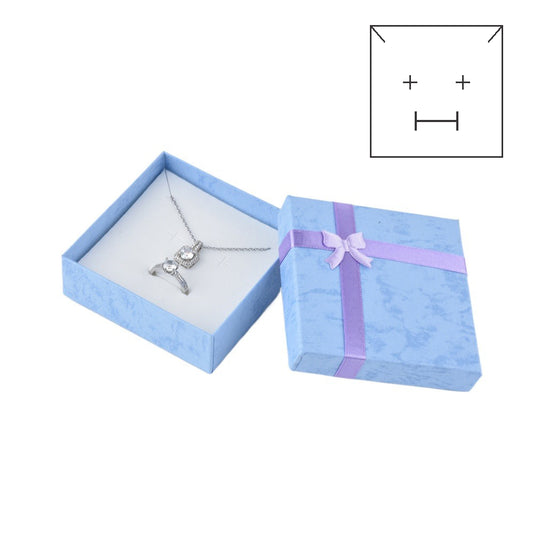 necklace box - 12pcs Blue Necklace Boxes B10-44-PB front view