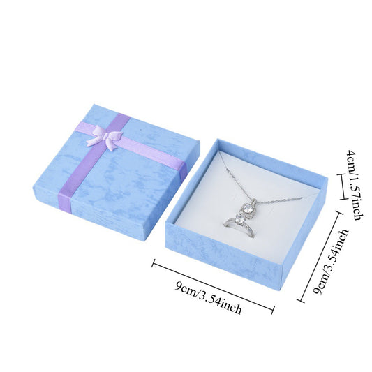 necklace box - 12pcs Blue Necklace Boxes B10-44-PB open view