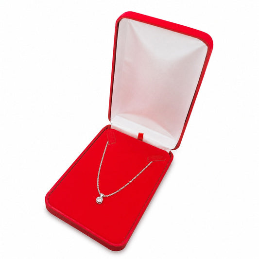 necklace box - Red Velvet Necklace Boxes - 6 Pack YN7-RD front view