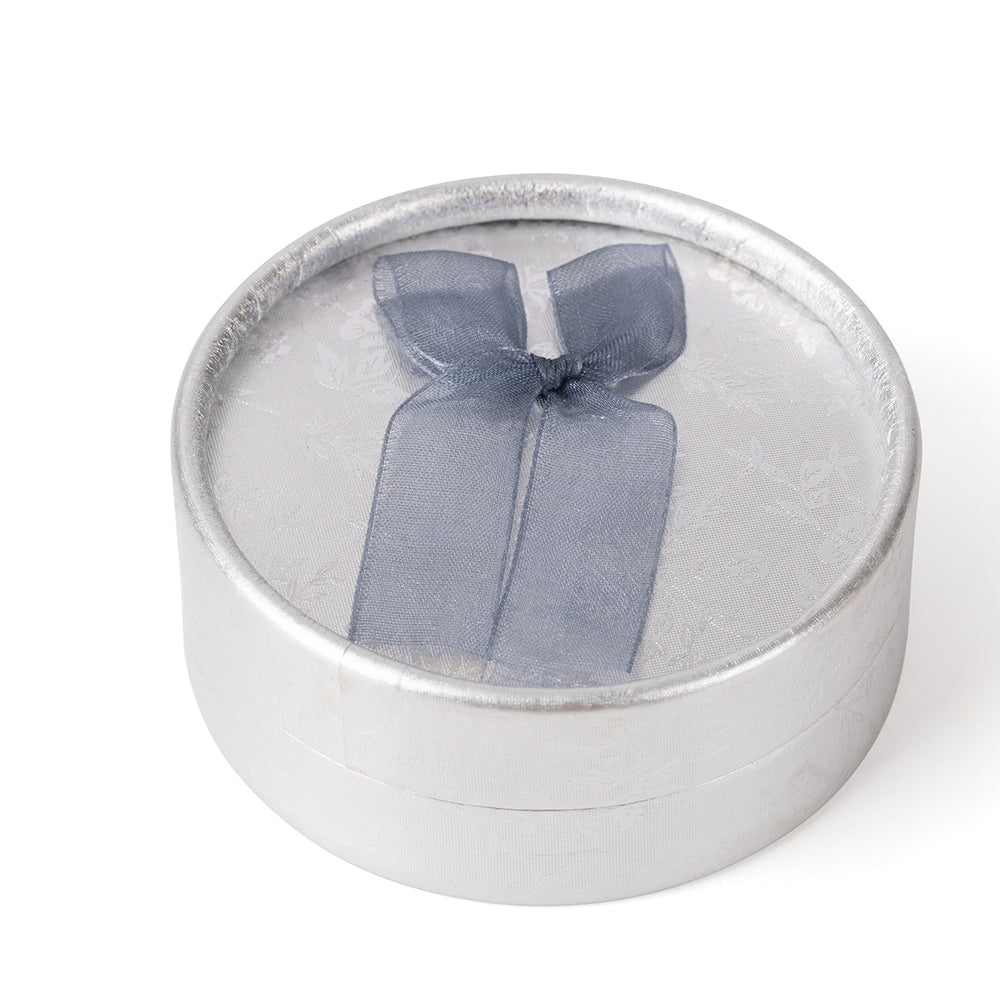 necklace box - 12pcs Silver Cardboard Organza Boxes Necklace B1433-SL W SL open view