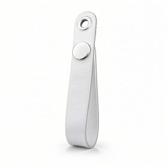 necklace display - White Microfiber Leather Necklace Hangers 10 Pack OT001-W front view