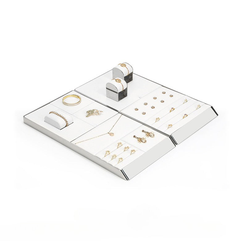 necklace display - White PU Leather Display Tray Necklaces Rings C02763 product view 06