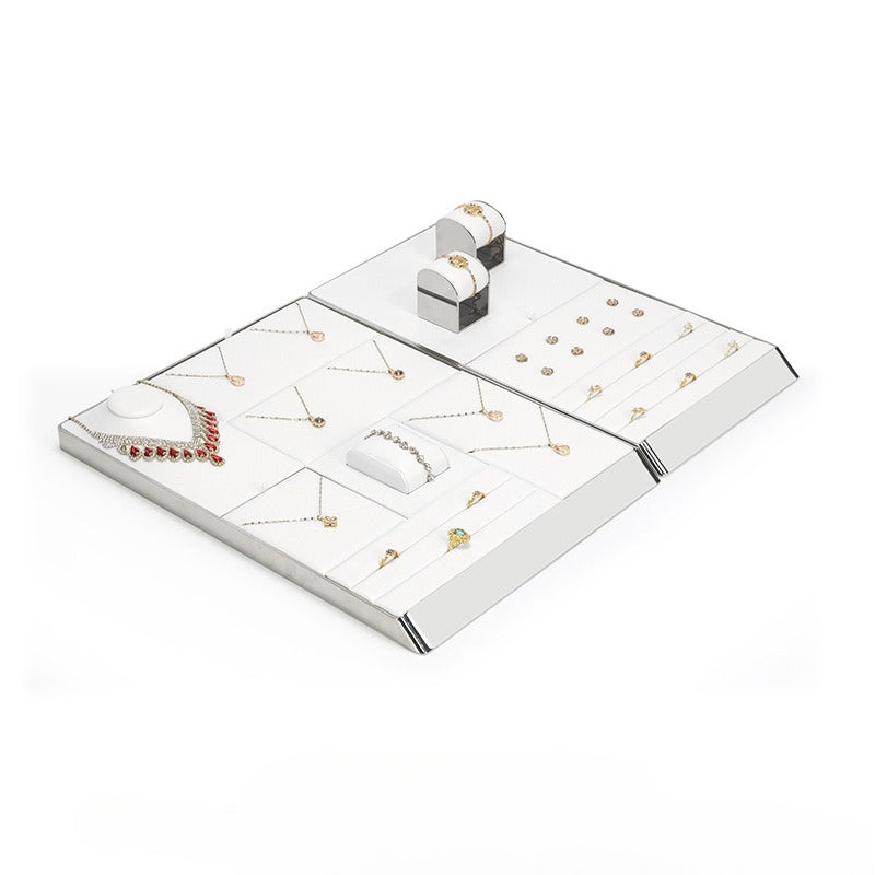 necklace display - White PU Leather Display Tray Necklaces Rings C02763 product view 07