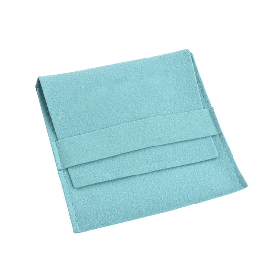 organza jewelry pouch - 100 Blue Pink Suede Organza Pouch Bags Pouches JP008-SU-BK 33 front view
