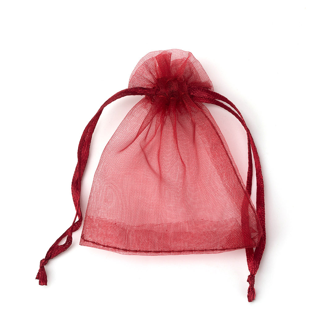 organza jewelry pouch - 100pcs Organza Bags Pouches Bracelets JP015-OG-BK S side view