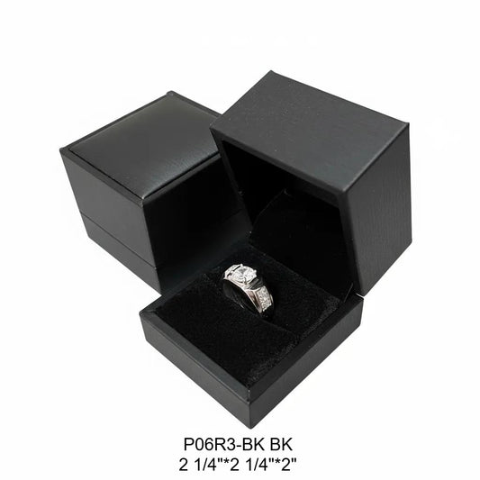 12Pcs Black PU Ring Boxes