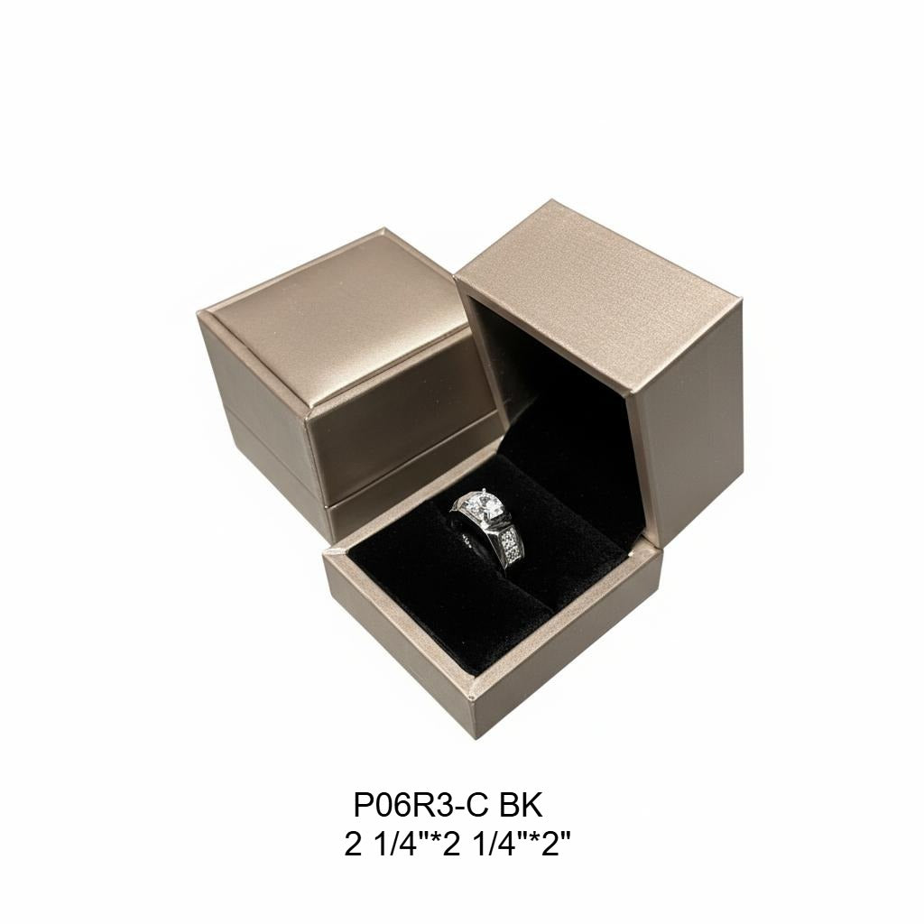 12Pcs Champagne PU Ring Boxes