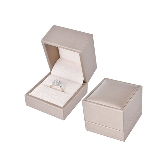 12pcs Champagne PU Wooden Ring Boxes Display - product view 2