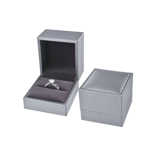 12pcs Gray Champagne PU Ring Boxes Display - product view 2