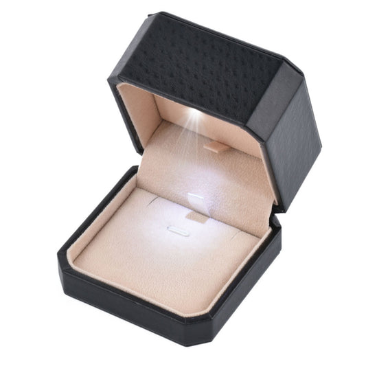 pendant box - 12pcs Black Leather PU Pendant Boxes Display LB04P-BK W front view