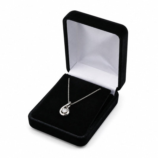 pendant box - Black Rectangular Velvet Pendant Boxes - 12 Pack YP10-BK front view