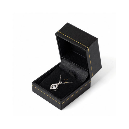 pendant box and necklace box - 24pcs Black Gold Pendant Box Necklace LP1-BK BK front view