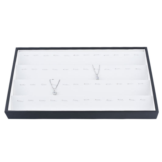 pendant display - White PU Pendant Tray Display T001-4P PU-W front view