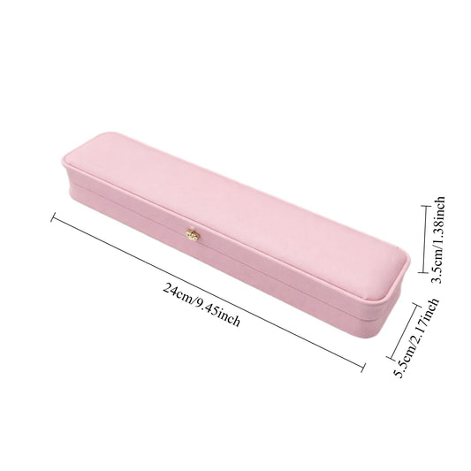 Jeweller Buy 12-pack pink bracelet display cases with elongated shapes, curved corners, and hinged lids.