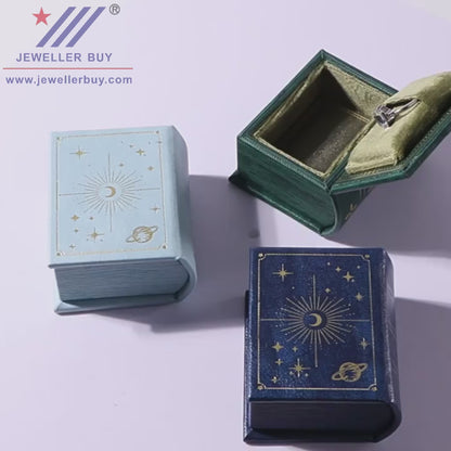 European Antique Jewelry Book Shape Boxes