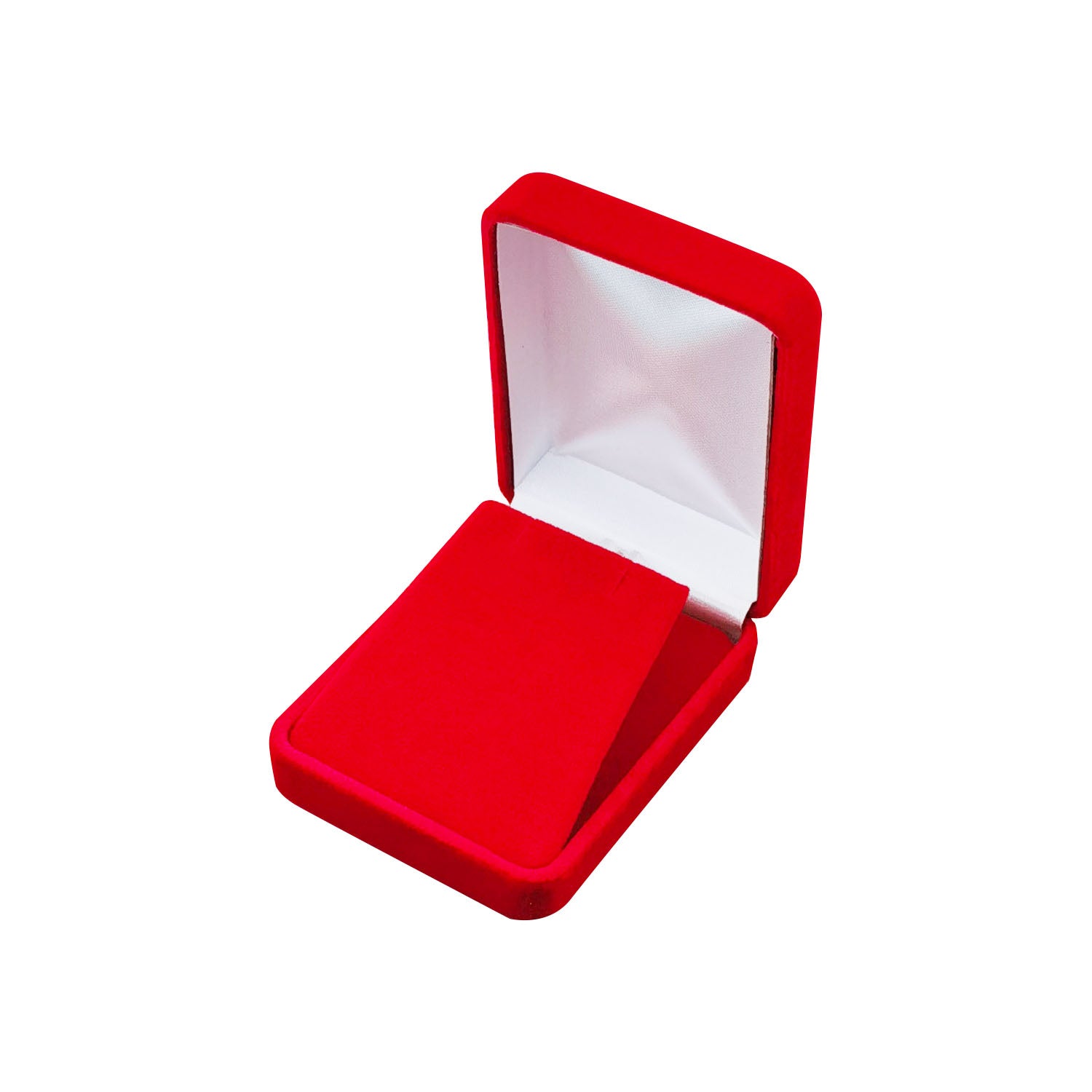 Red Rectangular Velvet Pendant Boxes, product view 3
