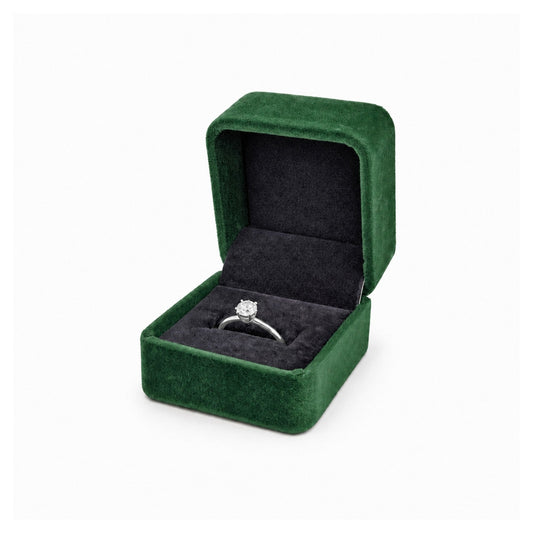 ring box - 20PCS Green Wholesale Velvet Ring Boxes V37R-G front view