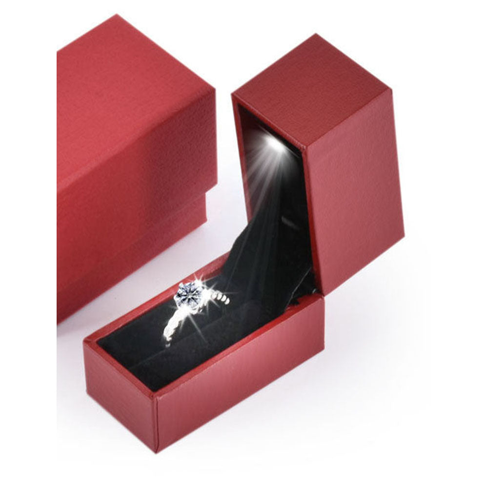 ring box - 36pcs Red Black Ring Box Boxes LB51-R side view