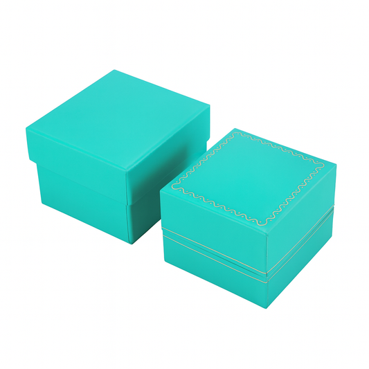 ring box - 24pcs Blue Silver Ring Boxes LR3-TB W open view