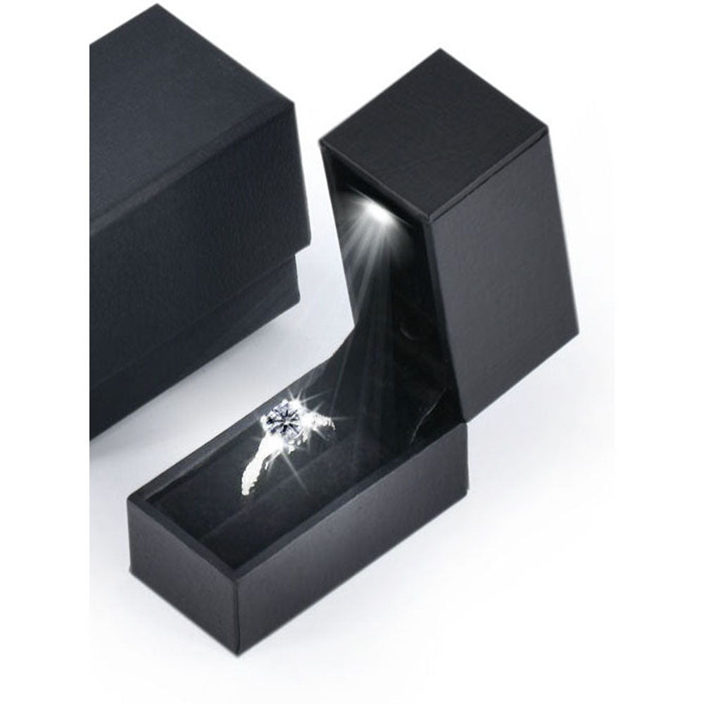 ring box - 36pcs Black Red Ring Boxes Box LB51-BK side view