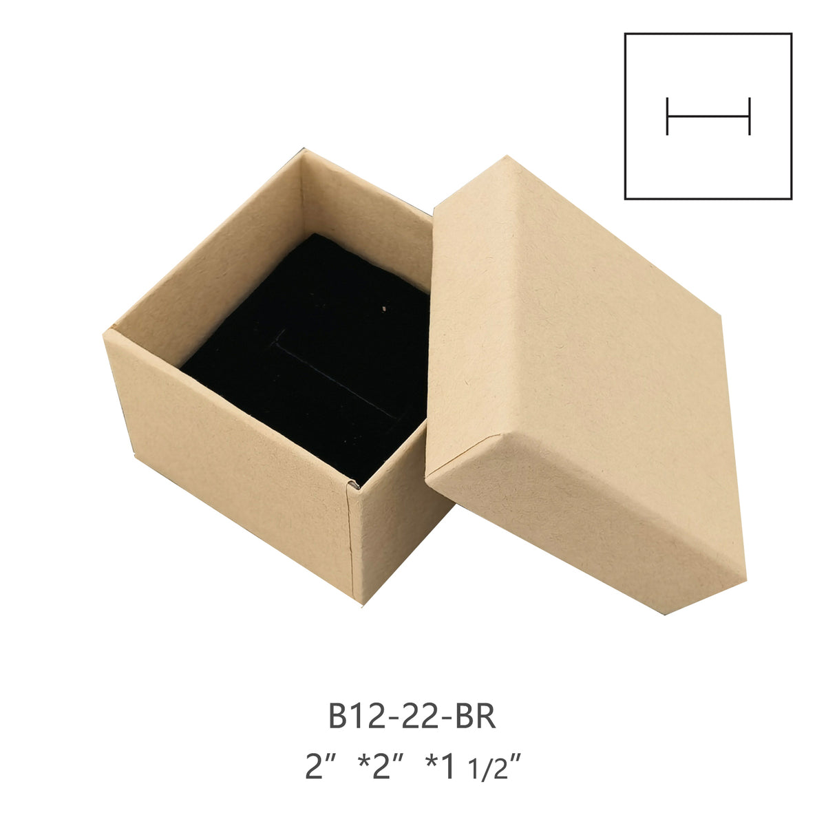 ring box - 24pcs Brown Ring Boxes B12-22-BR BK BR front view