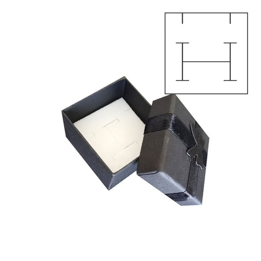 ring box - 24pcs Black Ring Boxes B10-22-BK front view