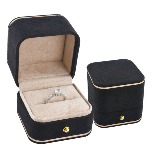 ring box - Black Ring Box V15R-BK BK open view