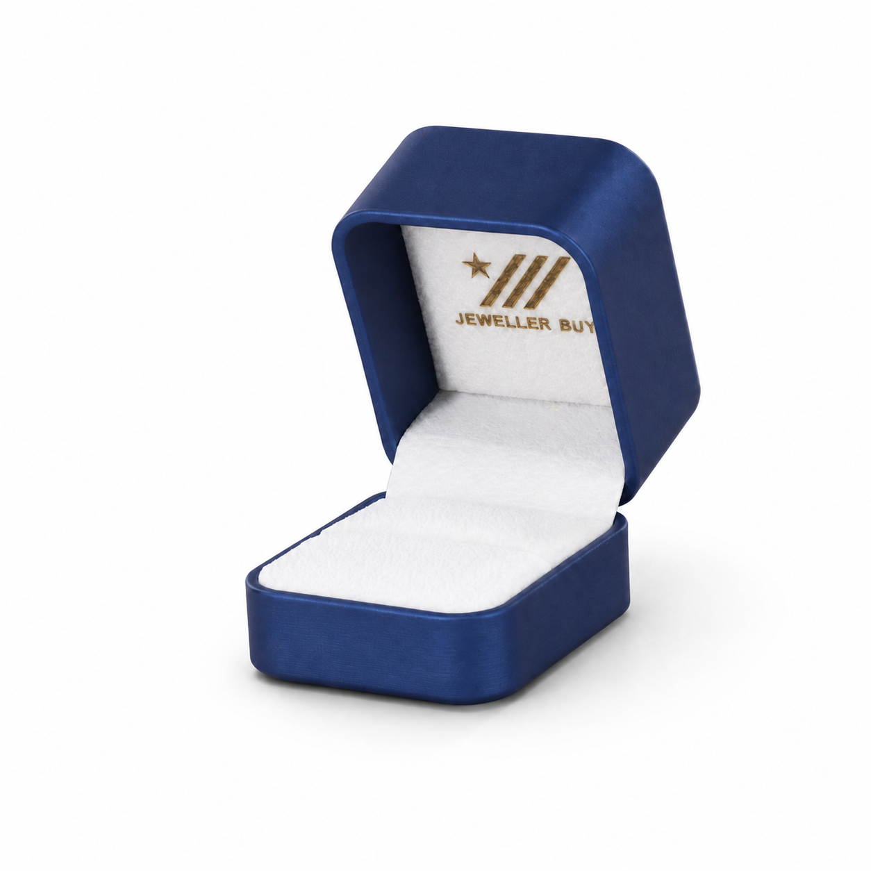 ring box - Blue PU Leather Ring Box 1-1 front view
