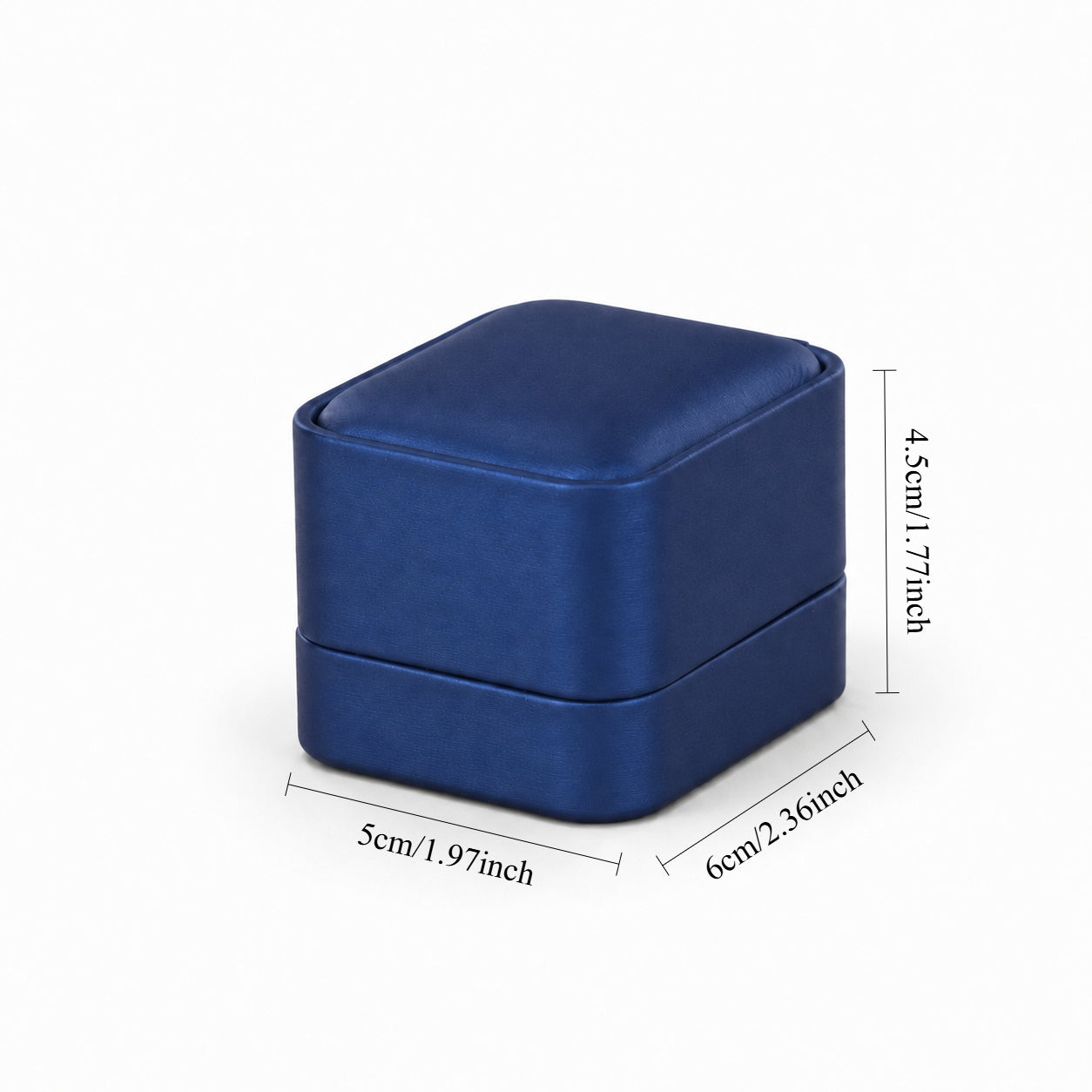 ring box - Blue PU Leather Ring Box 1-1 open view