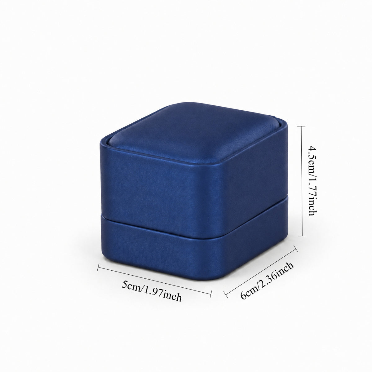 ring box - Blue PU Leather Ring Box 1-1 open view