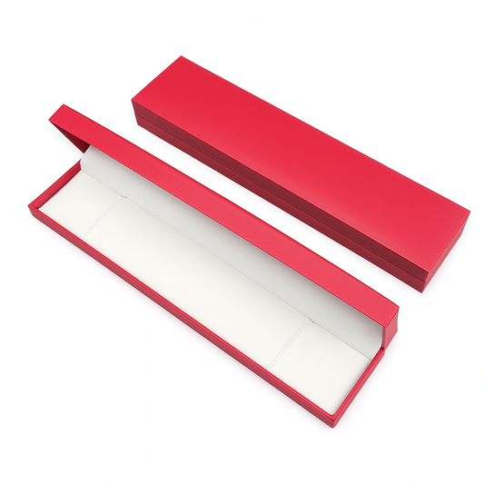ring box and bracelet box - 24pcs Red White Bracelet Boxes Ring L066-BR-W GR front view