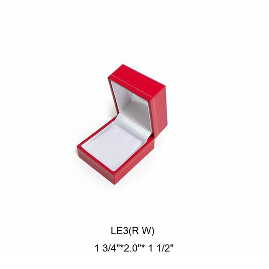 ring box and earring box - 12pcs Red Gold PU Earring Boxes Ring LE3(R W) front view