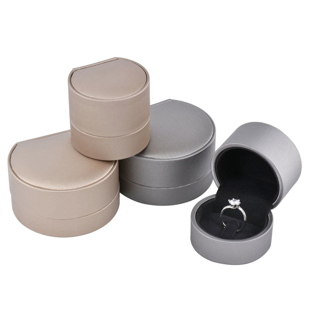 ring box and earring box and pendant box - 12pcs Gray Grey PU Ring Boxes Box Display P04R-GR detail view