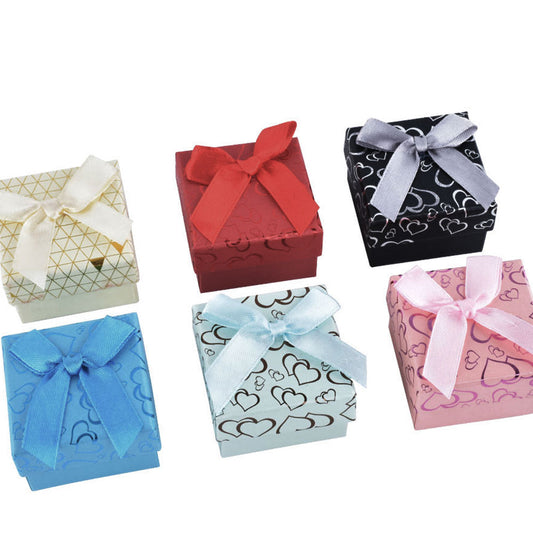 ring box - 24pcs Gold Cardboard Ring Boxes B15-22-MX2 front view