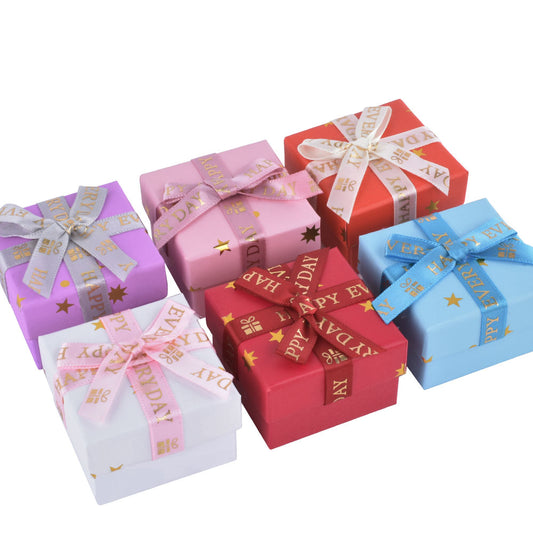 ring box - 24pcs Gold Cardboard Ring Boxes B15-22-MX4 front view