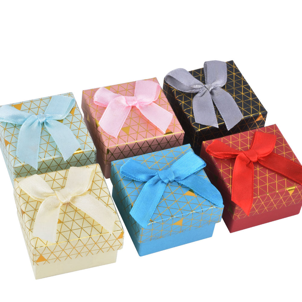 ring box - 24pcs Gold Cardboard Ring Boxes B15-22-MX1 front view
