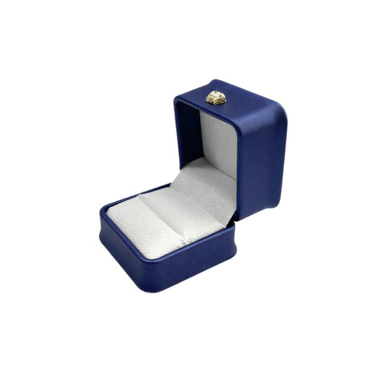ring box - 12 Blue Ring Box Boxes P016-R1-B W front view