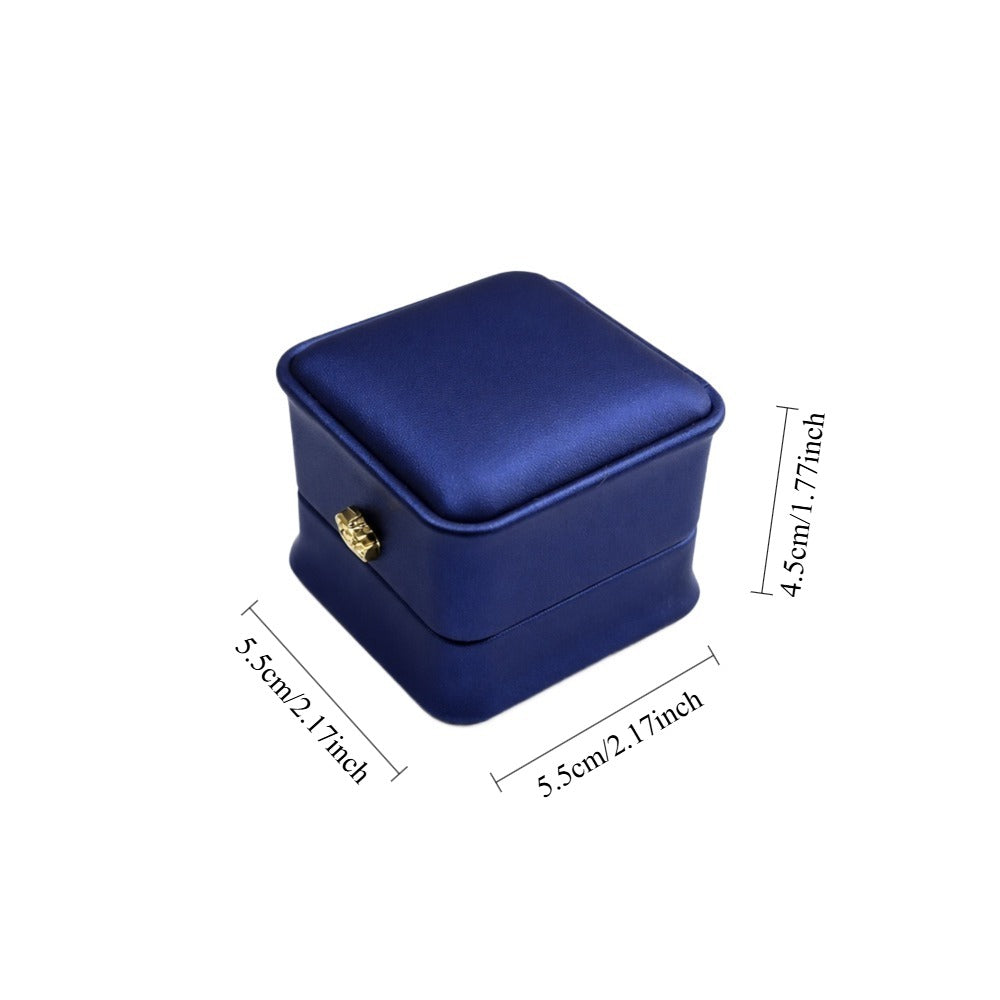 ring box - 12 Blue Ring Box Boxes P016-R1-B W open view