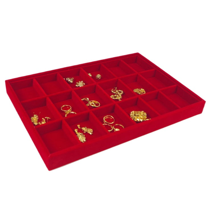 ring box and necklace box - Red Gold Tray Box Necklace Ring C00016 open view