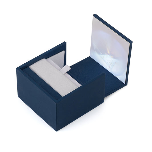 ring box and necklace box - 12pcs Blue Black Necklace Boxes Ring Box LB50-B W front view