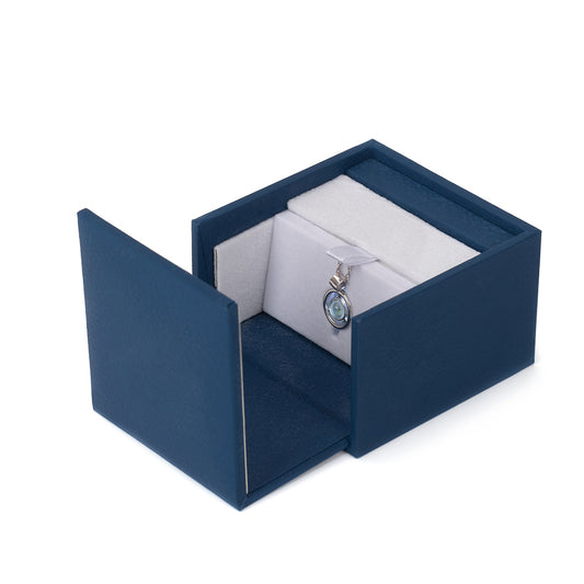 ring box and necklace box - 12pcs Blue Black Necklace Boxes Ring Box LB50-B W open view