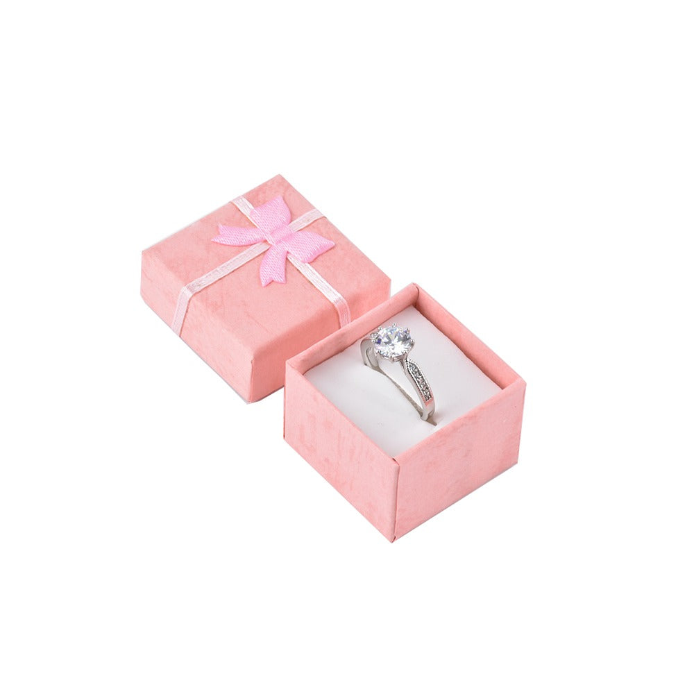 ring box - 24pcs Pink Ring Boxes B10-22-PEA side view