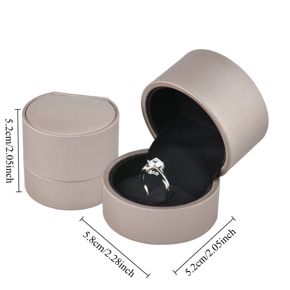 ring box - 12pcs Champagne PU Ring Boxes P04R-C side view