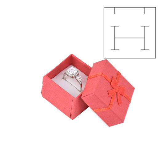 ring box - 24pcs Red Ring Boxes B10-22-R front view